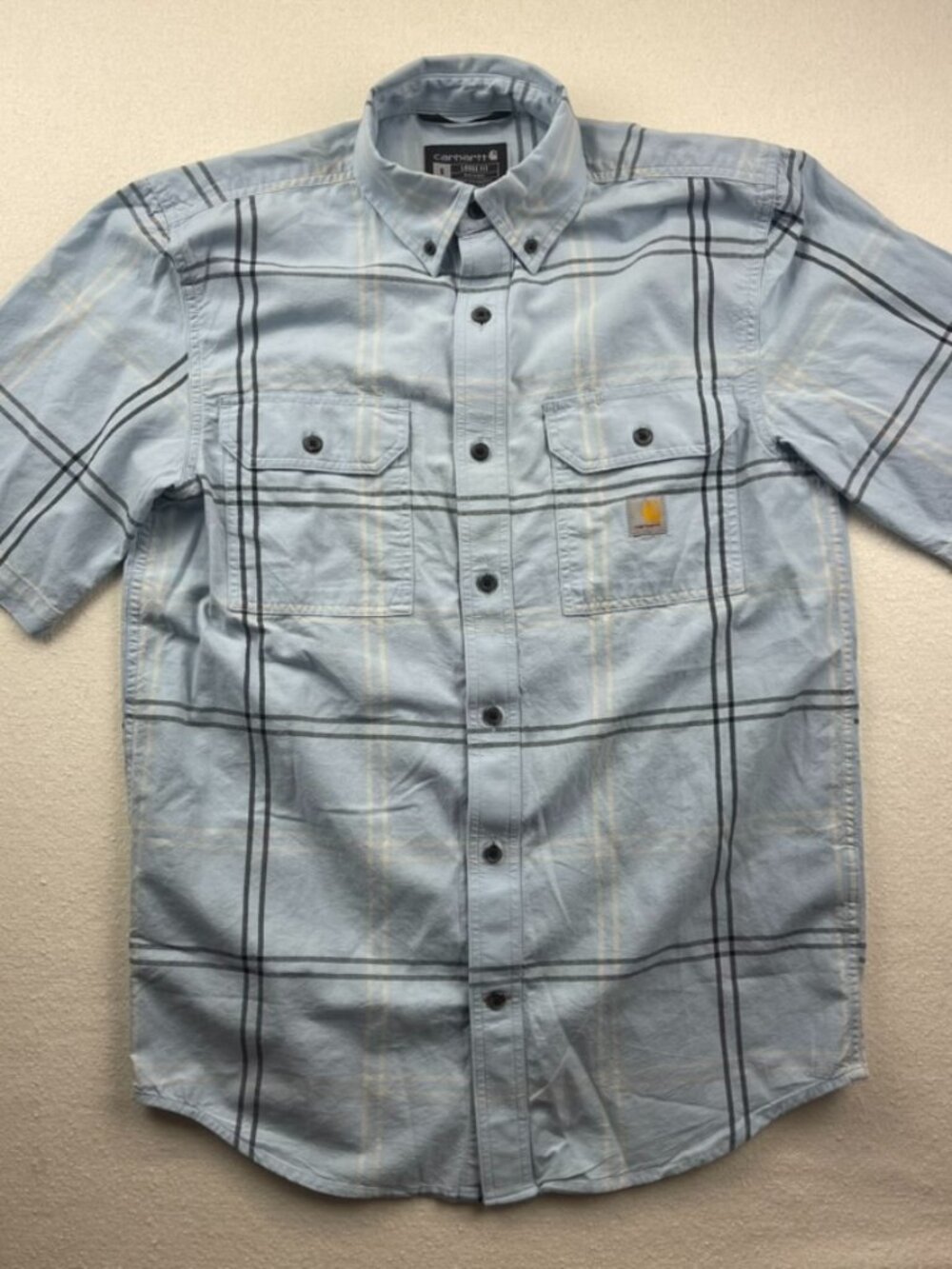 Carhartt Short Sleeve Shirt S Light Blue Plaid
